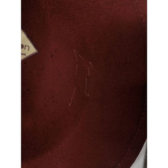 Chelton Cloche Hat Adult Medium Red Burgundy Feather Detail Vintage Flapper - Picture 12 of 12